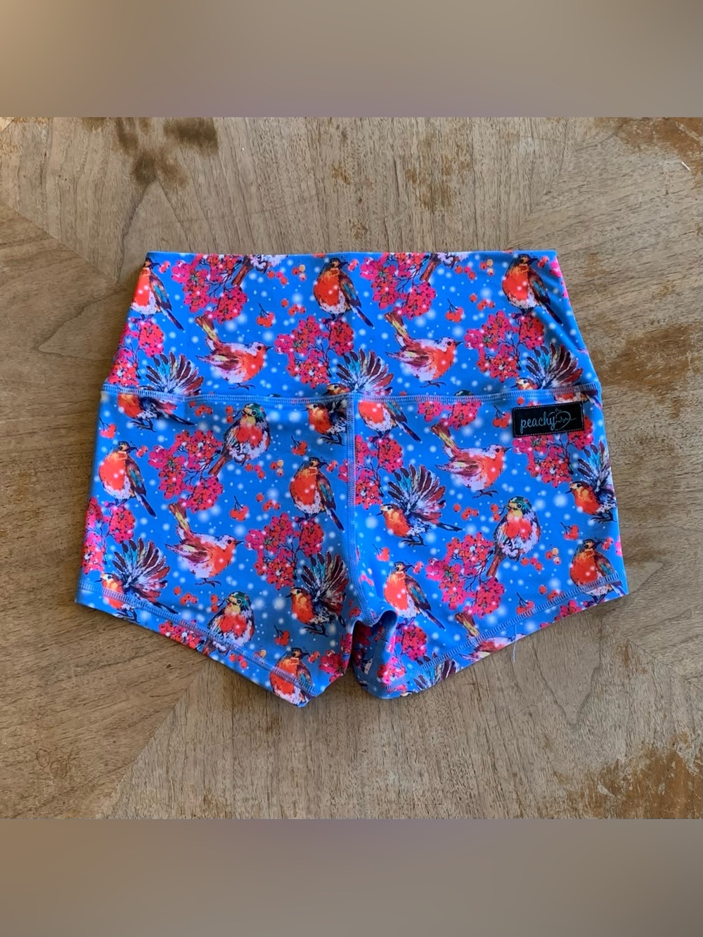 Peachy Athletic Snowy Songbirds Shorts